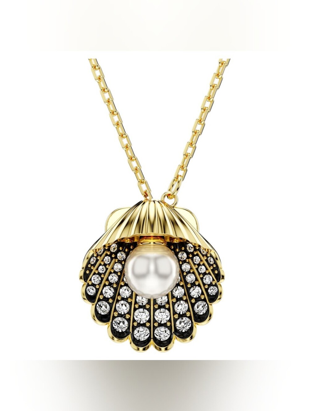 Swarovski Idyllia Shell Y-Pendant – Gold Finish & White Pearl
